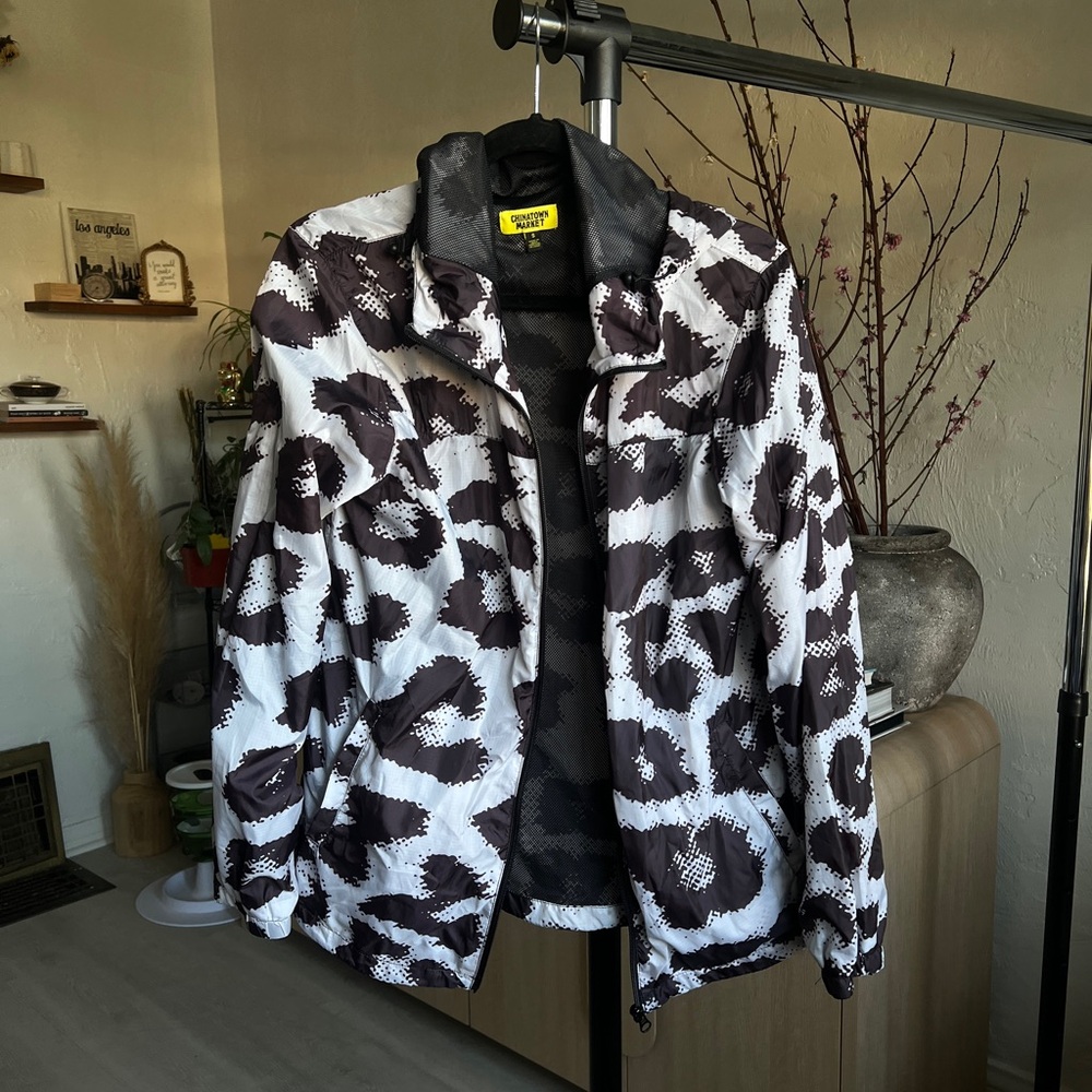 Chinatown Market Cheetah Print Zip-Up Jacket
